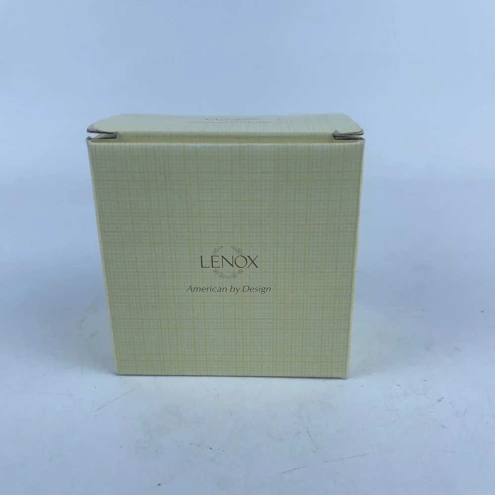Lenox Mini Kitty Ivory & Gold Cat‎ Kitten in Flower Basket Decorative Figurine